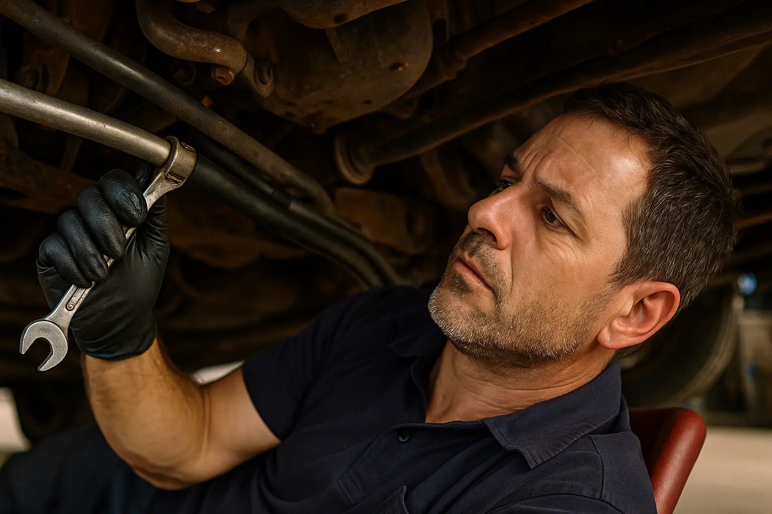 A mechanic performing DPF regen diagnostic 