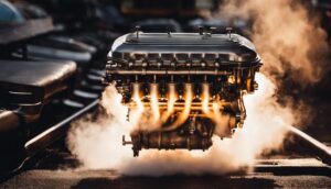 Engine that is on fire to represent the Duramax engine durability